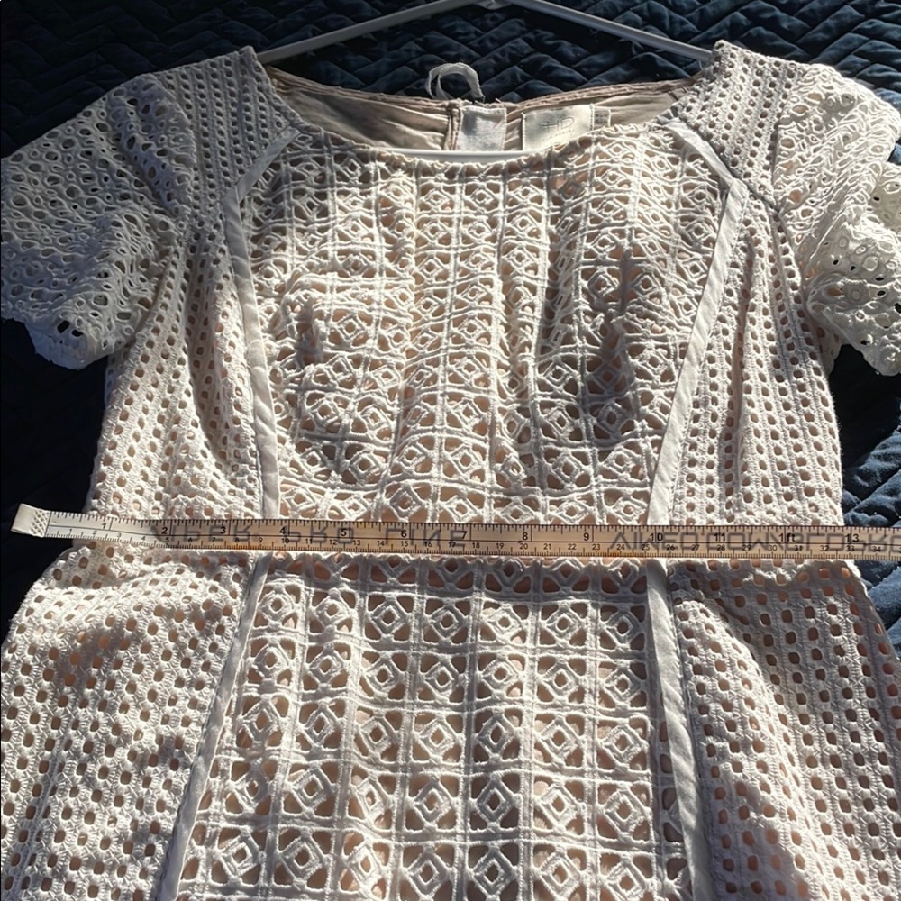 Like new HD in Paris Elegant white eyelet midi Dress from Anthropologie - Picture 9 of 15